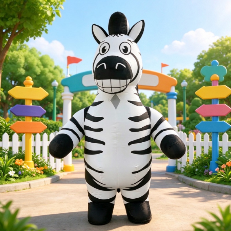 Costumes - Komik Zebra Şişme Maskot Kostümü Yetişkin