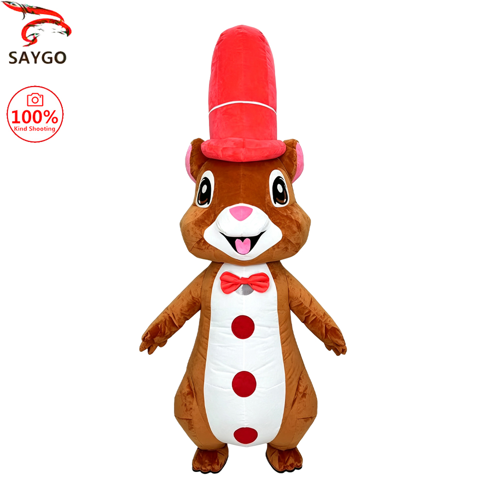Costumes - SAYGO Kırmızı Şapkalı Sincap Şişme Kostüm,
