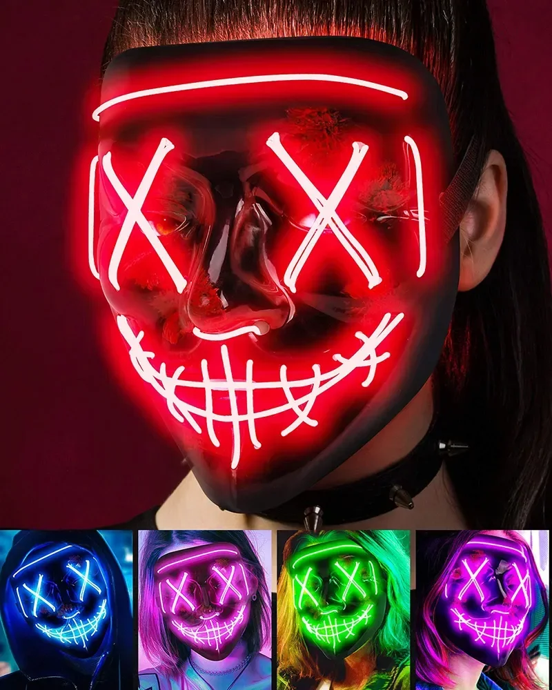 Led Purge Mask Halloween - Kablosuz Bar Müzik Festivali Neon Arıtma