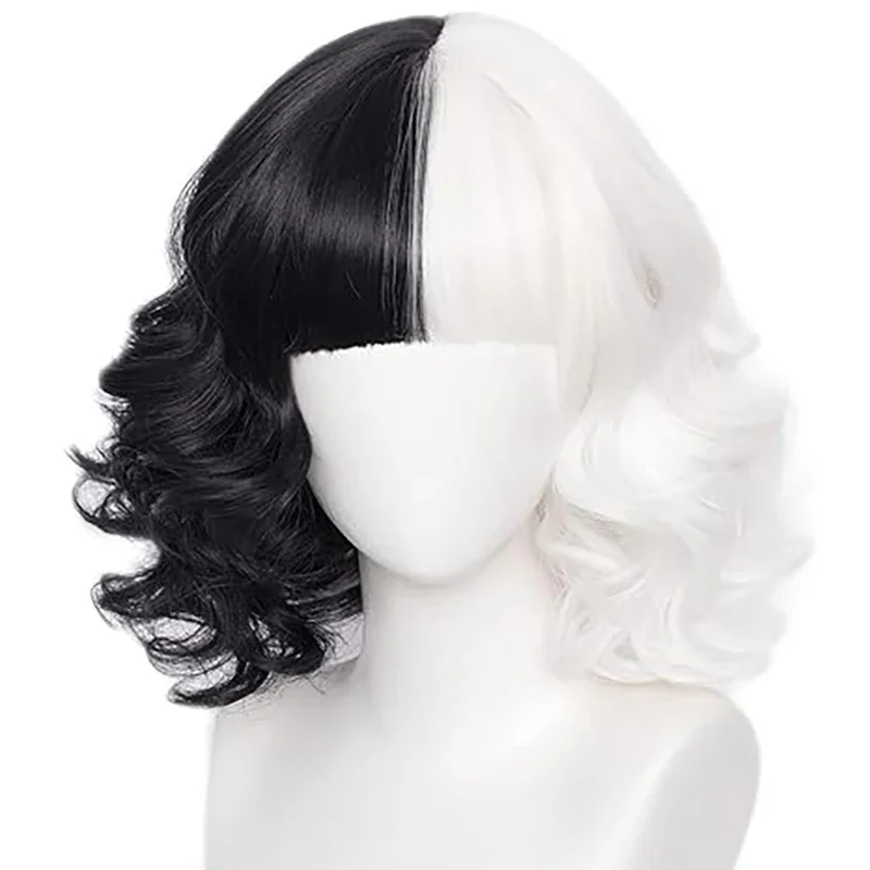Anime Cruella de Vil Cosplay p - Anime Cosplay Wig Heat Resistant incelemesi ve fiyatı
