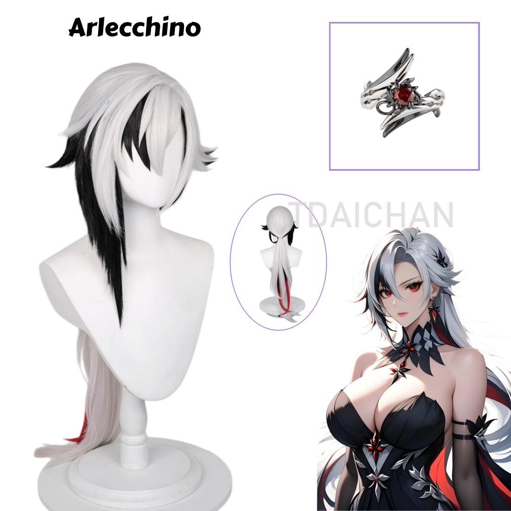 Genshin Impact Arlecchino Cosp - Anime Cosplay Wig Heat Resistant incelemesi ve fiyatı